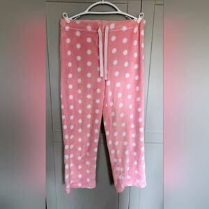 Secret Treasures Womens Plush Pajama/ Lounge Pants ~ Large ~ Pink Polka Dot